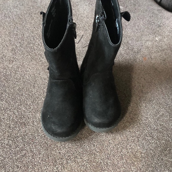 Little Girls Black Ruffle Riding boots - Picture 2 of 5